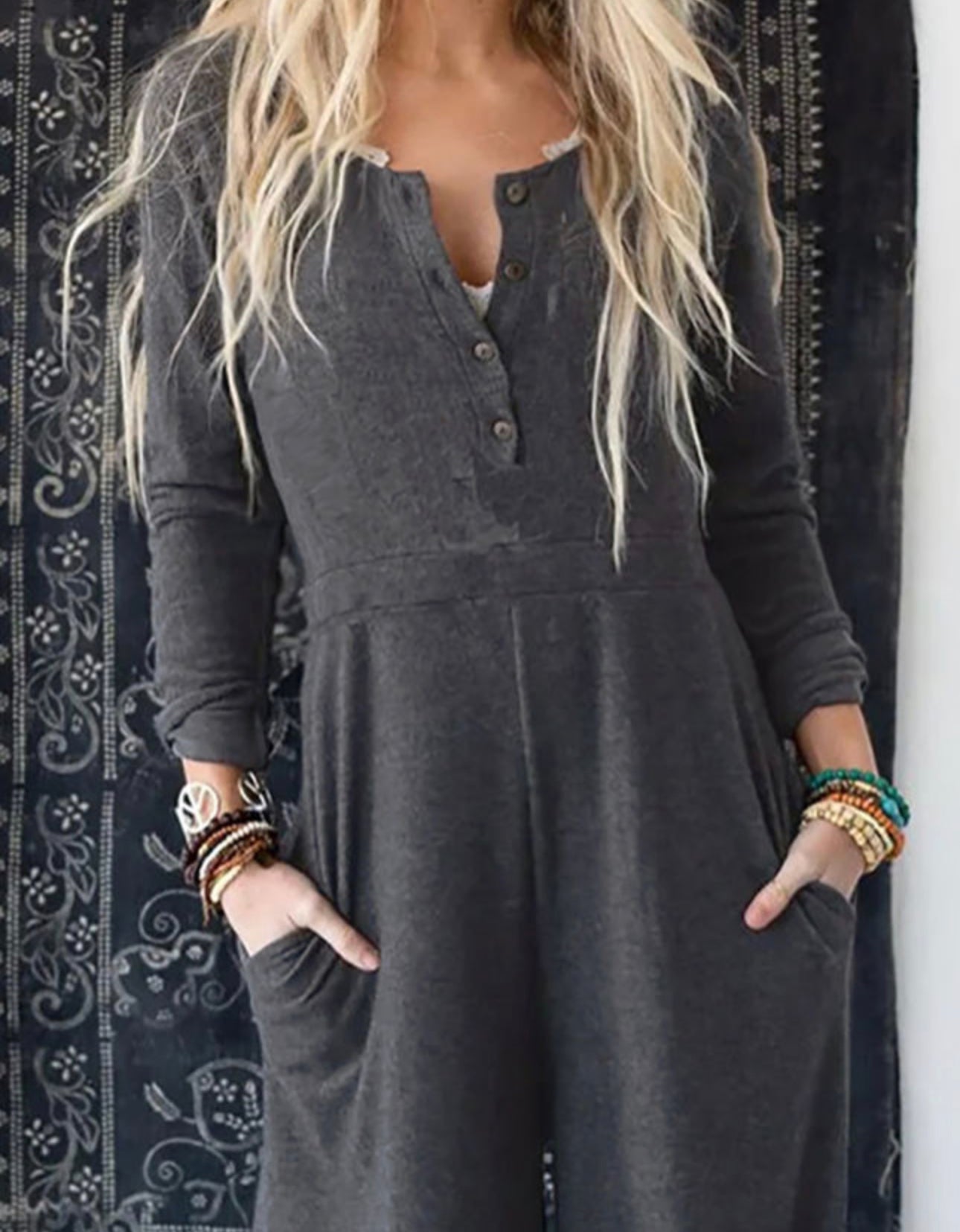 Gray  Wide Leg Jumpsuit