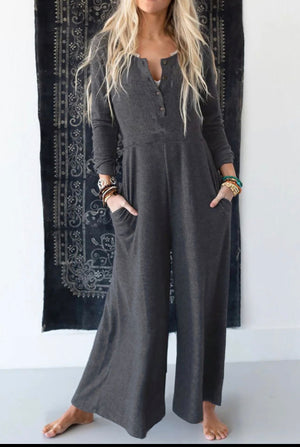 Gray  Wide Leg Jumpsuit