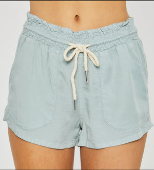 Tiki time Linen Shorts-Mint