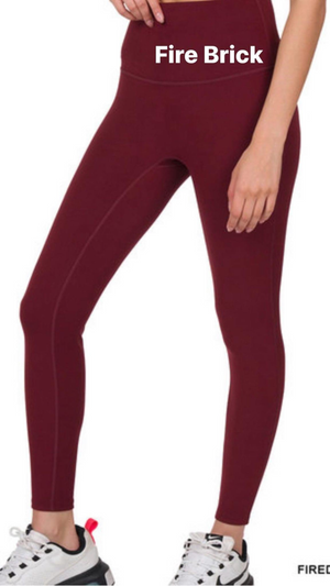 Smooth Moves Athletic Leggings-Fire Brick