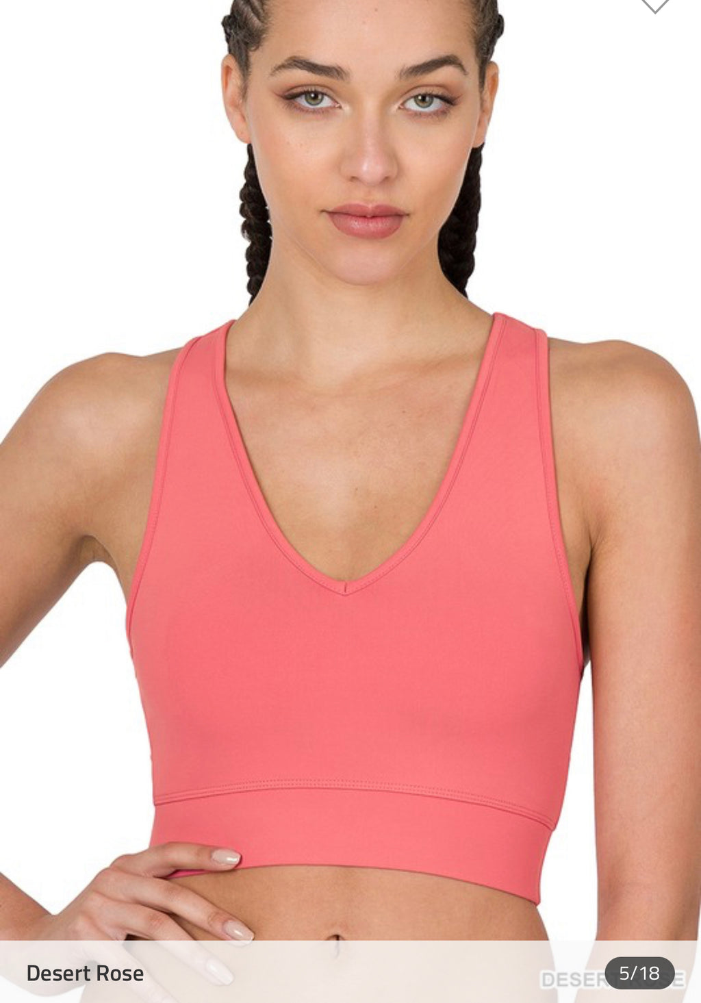 Athletic Racerback Cropped Tank Top- Desert Rose